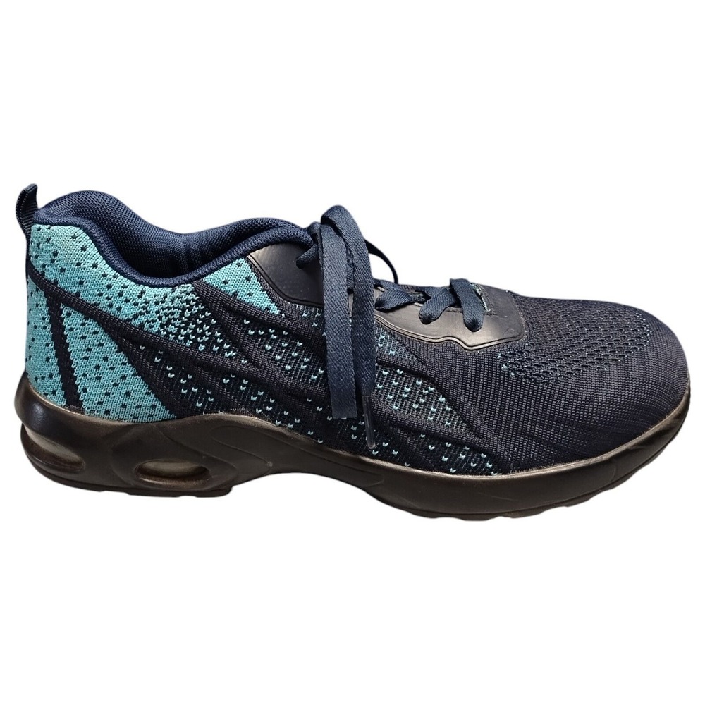 DYKHMILY Safety Work Shoes Womens 9 Navy Steel Toe Breathable Round Toe Lace‎ Up